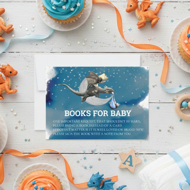 Books for Baby Little Knight Dragon Silver  Invitation (Creator Uploaded)