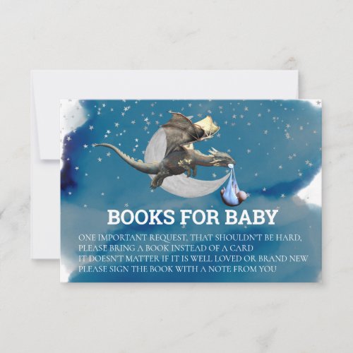Books for Baby Little Knight Dragon Silver  Invitation
