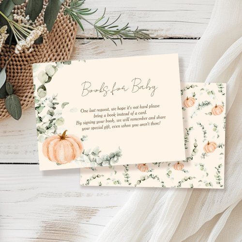 Books for Baby Little Pumpkin Baby Shower Enclosure Card