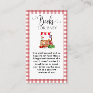 Books for Baby Locally Grown Baby Shower Gingham Enclosure Card
