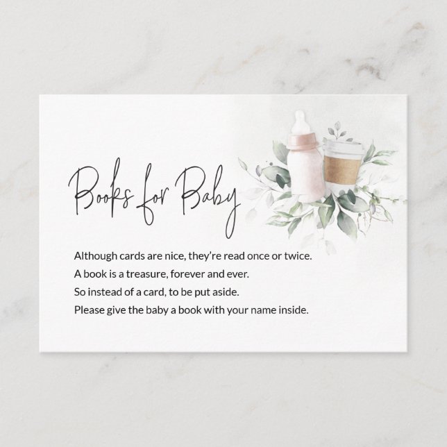 Books for Baby Message Card Baby is Brewing Pink (Front)