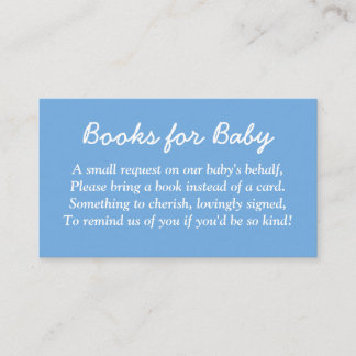 Books for Baby Minimalist Blue Enclosure Card