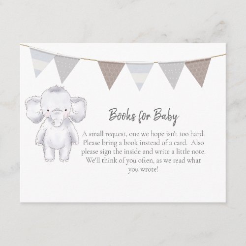 Books For Baby Modern Baby Elephant Enclosure Card