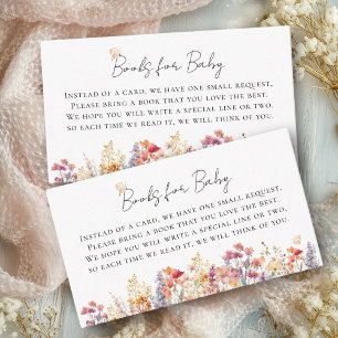 Books for Baby! Modern, Wildflower Baby Shower  Enclosure Card