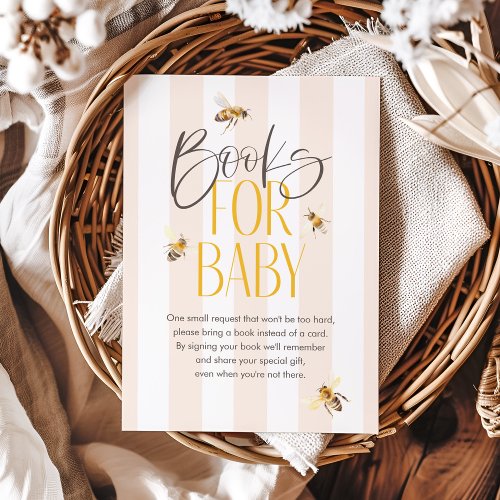 Books for Baby Mommy to Bee Neutral Baby Shower Enclosure Card