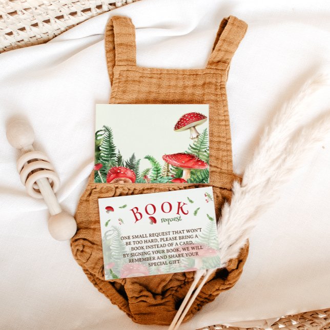 Books for Baby Mushroom Baby Shower Enclosure Card (Creator Uploaded)