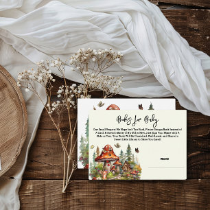 Books for Baby Mushrooms Rustic Woodland Autumn Enclosure Card