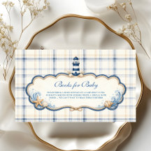 Books for Baby Nautical Lighthouse Navy Blue Plaid
