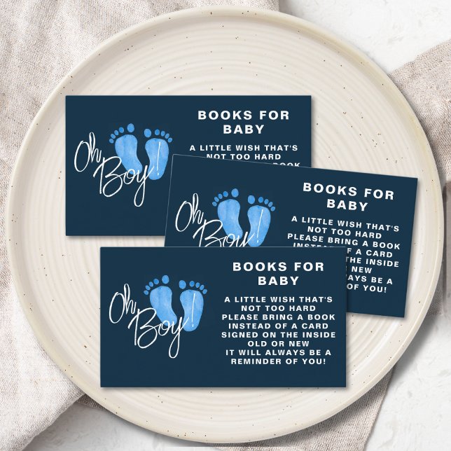 Books For Baby Navy Blue Baby Shower Enclosure Card (Creator Uploaded)