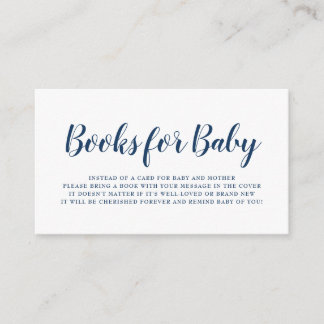 Books for Baby Navy Blue Polka Dot Baby Shower Enclosure Card