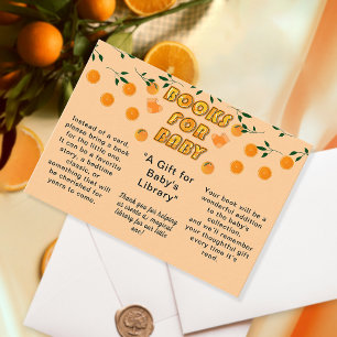 Books for Baby Orange You Ready Citrus Baby Shower Enclosure Card