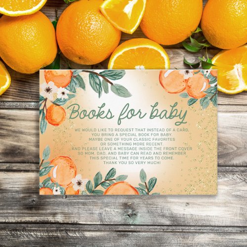 Books for Baby Oranges Green Leaves Little Cutie Enclosure Card