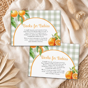 Books for Baby Oranges Twins Baby Shower Enclosure Card