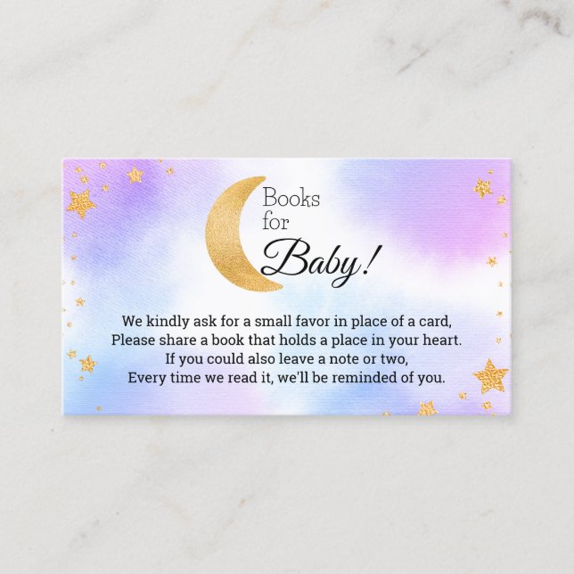 Books for Baby Over the Moon Gender Neutral Enclosure Card (Front)