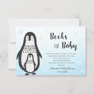 Books for Baby Penguins Winter Baby Shower Card