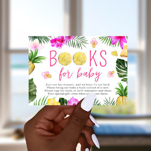 Books For Baby Pineapples & Pacifiers Shower Pink Invitation