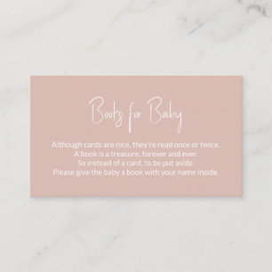 Books for Baby Pink Baby Shower Book Request Enclosure Card