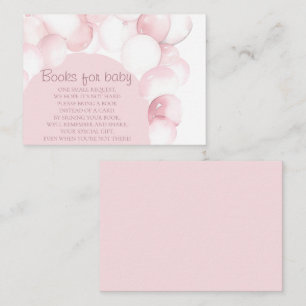 Books for baby pink balloons arch baby shower enclosure card