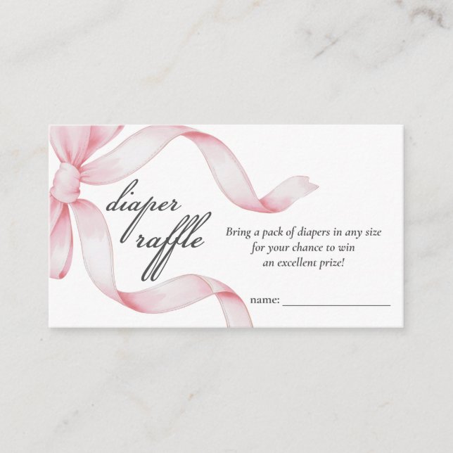 Books for Baby Pink Bow Baby Shower  Enclosure Car Card (Front)