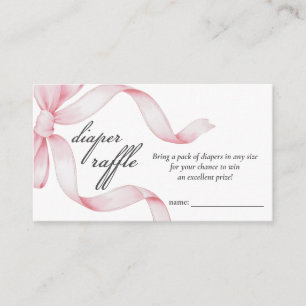 Books for Baby Pink Bow Baby Shower Enclosure Car Card