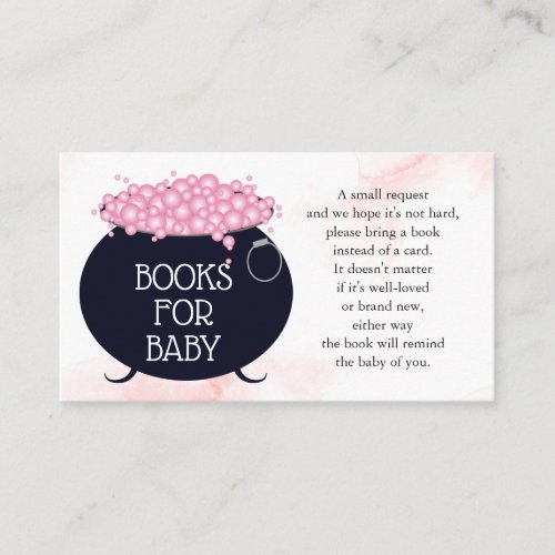 Books for Baby Pink Brew Halloween Baby Shower Enclosure Card