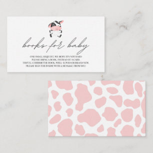 Books for Baby Pink Cow Rustic Western Country Enclosure Card