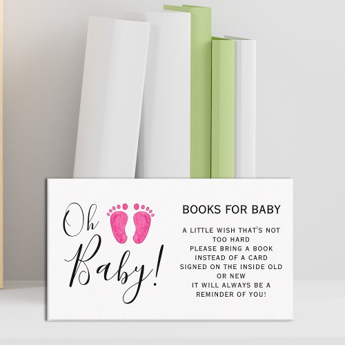 Books For Baby Pink Feet Baby Shower Enclosure Card