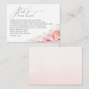 Books For Baby Pink Floral Request Card