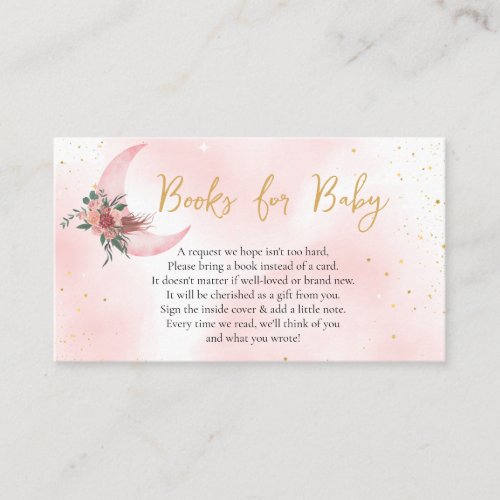 Books for baby Pink Gold We are over the Moon  Enclosure Card