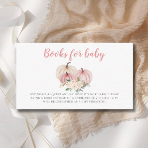 Books For Baby Pink Little Pumpkin Baby Shower Enclosure Card