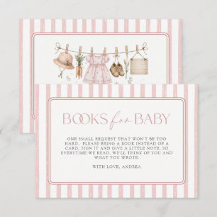 Books for Baby Pink Locally Grown Baby Shower Enclosure Card