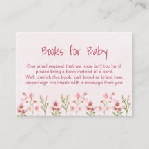 Books for Baby Pink Wildflower Garden Baby Shower