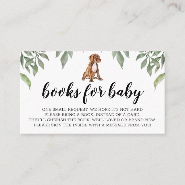 Books for Baby Pit BullBoho Greenery- Enclosure Card (Front)