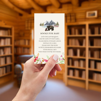 Books For Baby Poem Bears Floral Baby Shower Enclosure Card by JillsPaperie at Zazzle
