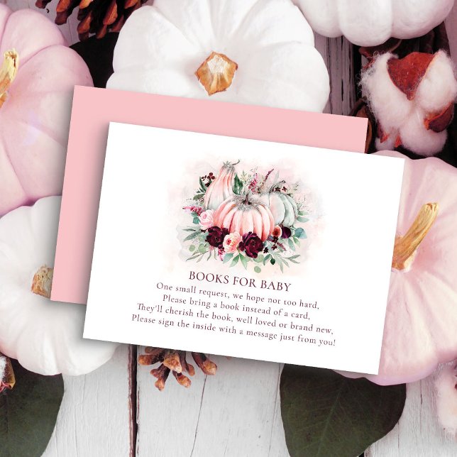 Books for Baby Pumpkin Baby Shower Enclosure Card (Creator Uploaded)