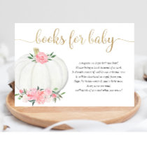 Books for baby Pumpkin pink gold girl baby shower Enclosure Card