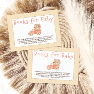 Books for Baby Pumpkins & Truck Fall Baby Shower Enclosure Card