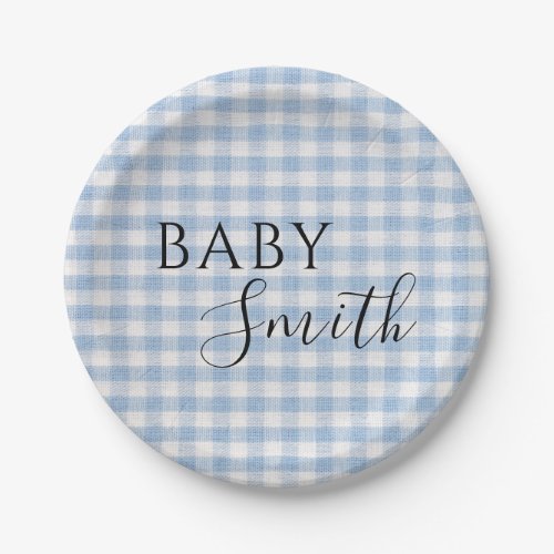 Books for Baby Q Baby Shower Barbecue Boy Blue Paper Plates