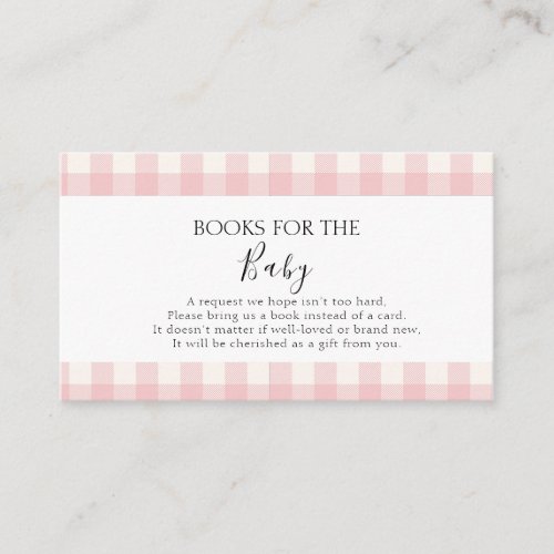 Books for Baby Q Baby Shower Barbecue Girl Pink  Enclosure Card