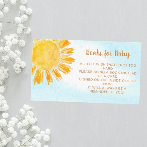 Books For Baby Ray Of Sunshine Baby Shower Enclosure Card