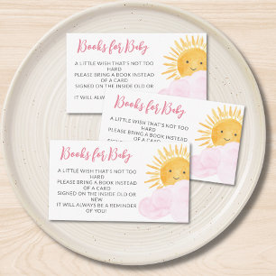 Books For Baby Ray Of Sunshine Girl's Baby Shower  Enclosure Card