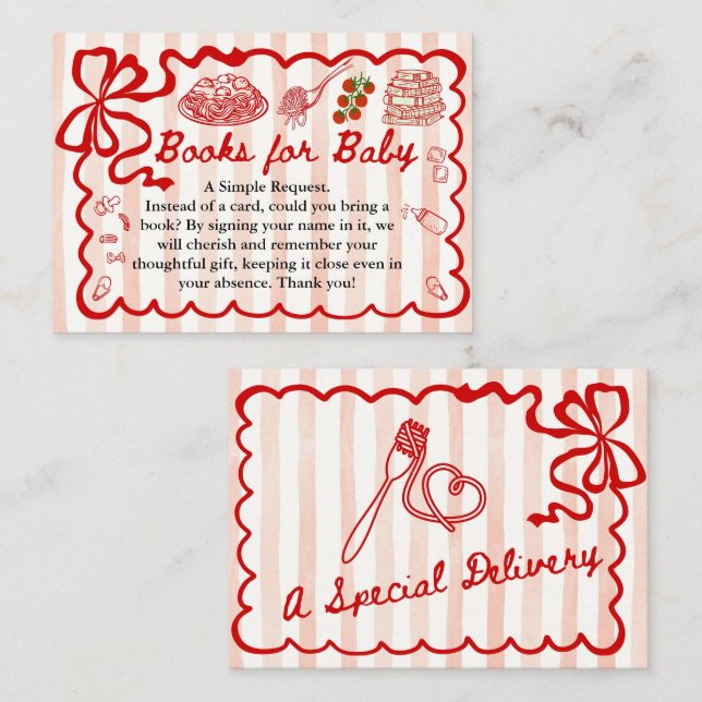 Books for Baby Red Bow Frame Enclosure Card (Front/Back)