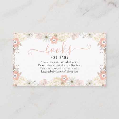 Books for Baby Request Card  Elephant Baby Girl