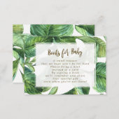 books for baby request cards tropical leaves (Front/Back)