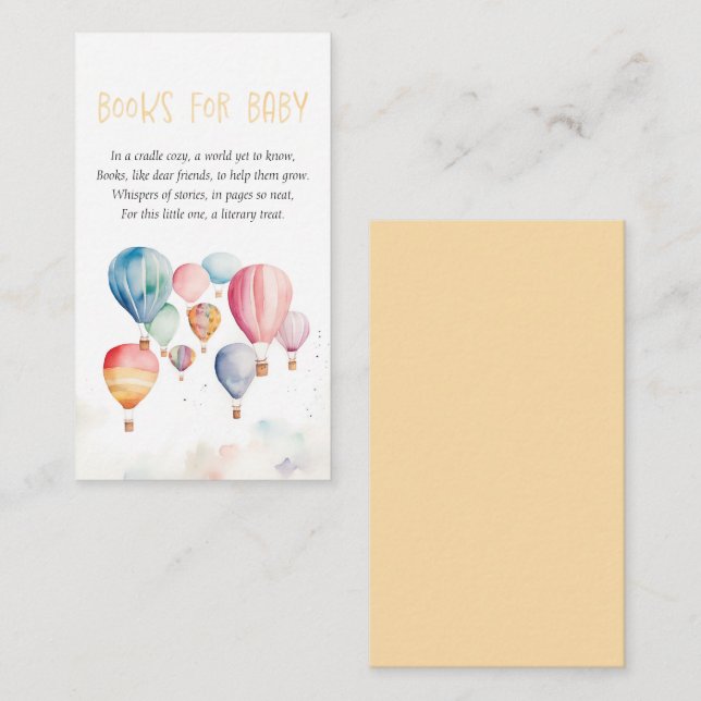 Books for baby request enclosure card (Front/Back)