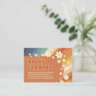 Books For Baby Retro Rainbow Hippie Daisy Enclosure Card