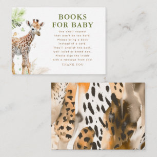 Books for Baby Safari Wildlife Baby Shower Enclosure Card