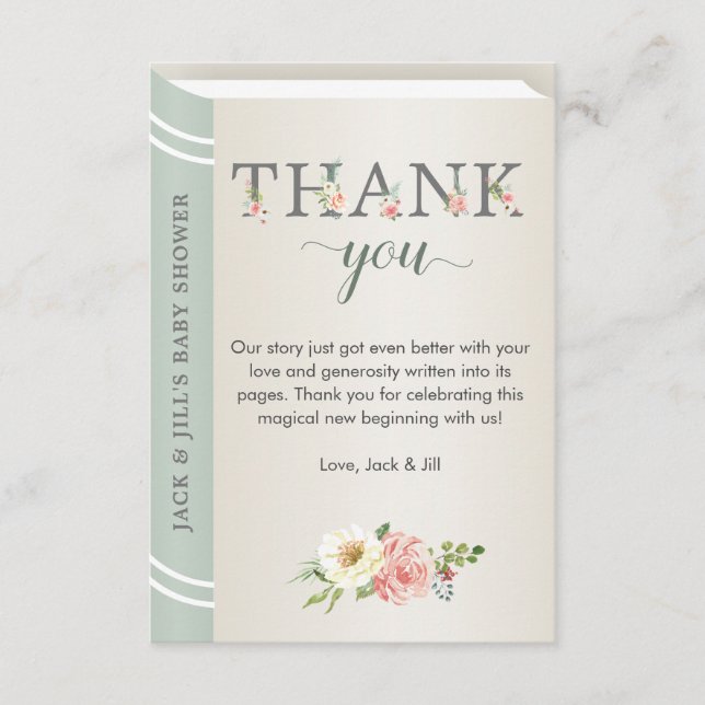 Books for Baby Sage Library Storybook Thank You Enclosure Card (Front)