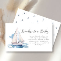 Books for Baby | Sailing Boat Baby Shower Enclosure Card
