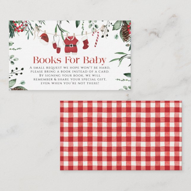 Books For Baby Santa Baby Clothes Christmas Winter Enclosure Card (Front/Back)